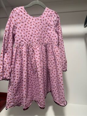 Pink Chicken Pink Floral Long-Sleeve Swing Dress